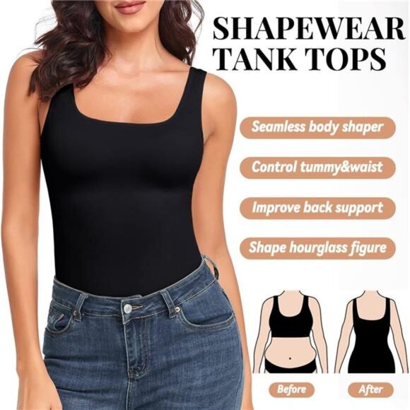 Women's Tummy Control Shapewear Tank - Picture 2 of 8